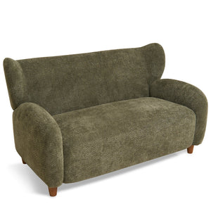 English Elm Nordic Curved Loveseat Chenille Upholstered Sculptural Sofa for Living Room Leisure Seating Olive Green W2901P517653