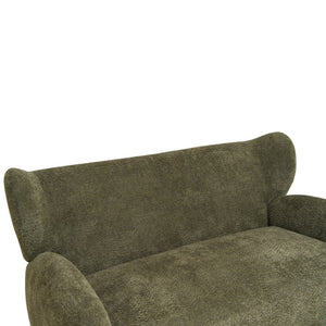 English Elm Nordic Curved Loveseat Chenille Upholstered Sculptural Sofa for Living Room Leisure Seating Olive Green W2901P517653