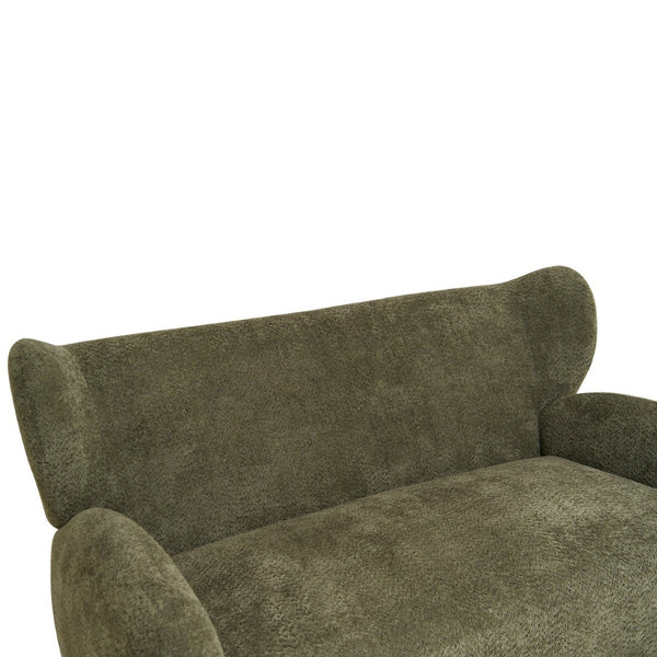 English Elm Nordic Curved Loveseat Chenille Upholstered Sculptural Sofa for Living Room Leisure Seating Olive Green W2901P517653