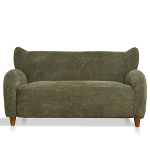 English Elm Nordic Curved Loveseat Chenille Upholstered Sculptural Sofa for Living Room Leisure Seating Olive Green W2901P517653