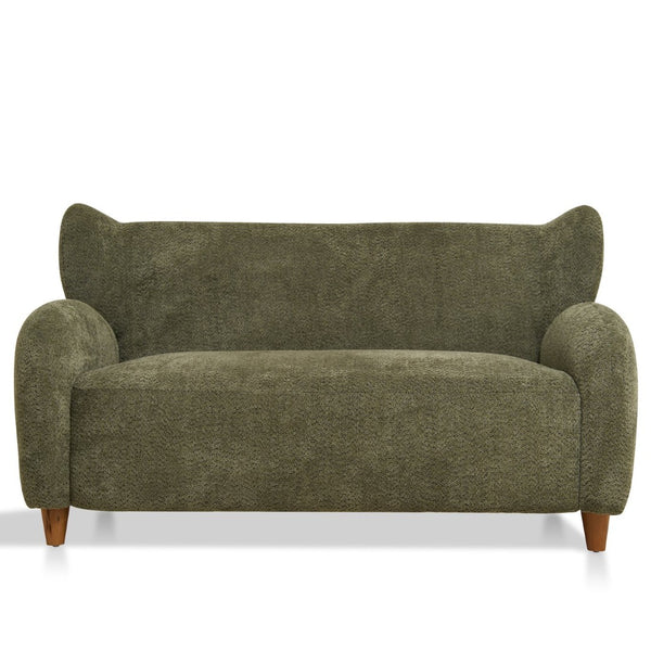 English Elm Nordic Curved Loveseat Chenille Upholstered Sculptural Sofa for Living Room Leisure Seating Olive Green W2901P517653