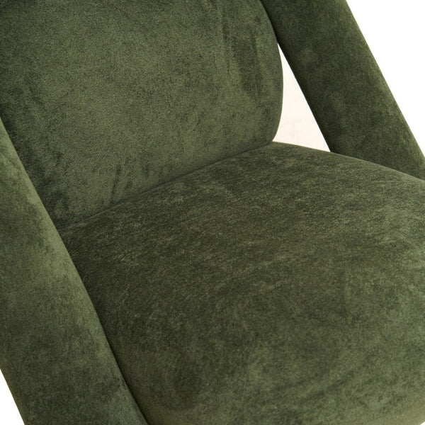 English Elm Lounge Club Chair Armless Velvet Upholstered Accent Seat for Reading Nooks and Home Offices Dark Green W2901P517656