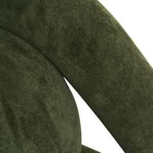 English Elm Lounge Club Chair Armless Velvet Upholstered Accent Seat for Reading Nooks and Home Offices Dark Green W2901P517656