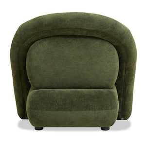 English Elm Lounge Club Chair Armless Velvet Upholstered Accent Seat for Reading Nooks and Home Offices Dark Green W2901P517656