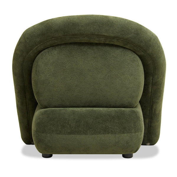 English Elm Lounge Club Chair Armless Velvet Upholstered Accent Seat for Reading Nooks and Home Offices Dark Green W2901P517656