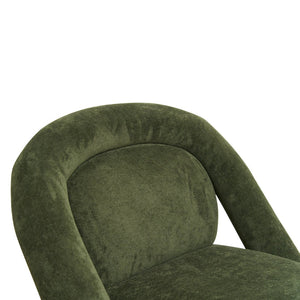 English Elm Lounge Club Chair Armless Velvet Upholstered Accent Seat for Reading Nooks and Home Offices Dark Green W2901P517656