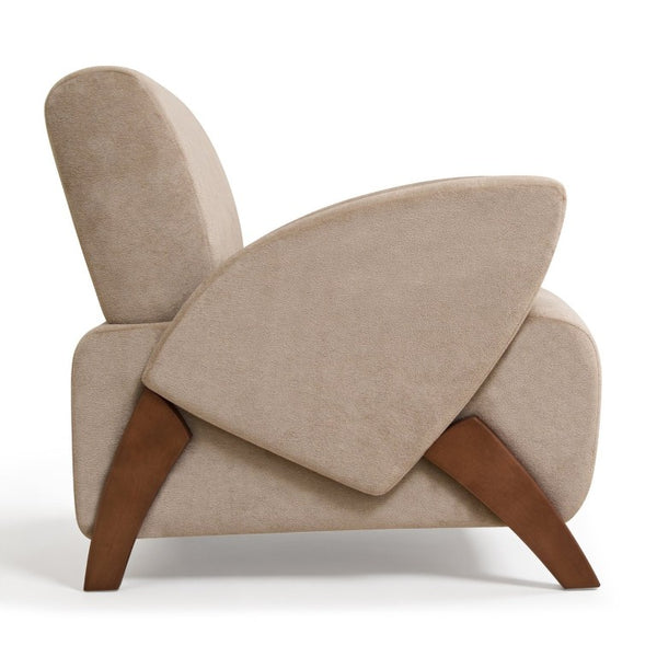 English Elm Lounge Chair Velvet Accent Seat with Birch Legs for Modern Living and Reading Spaces W2901P557567
