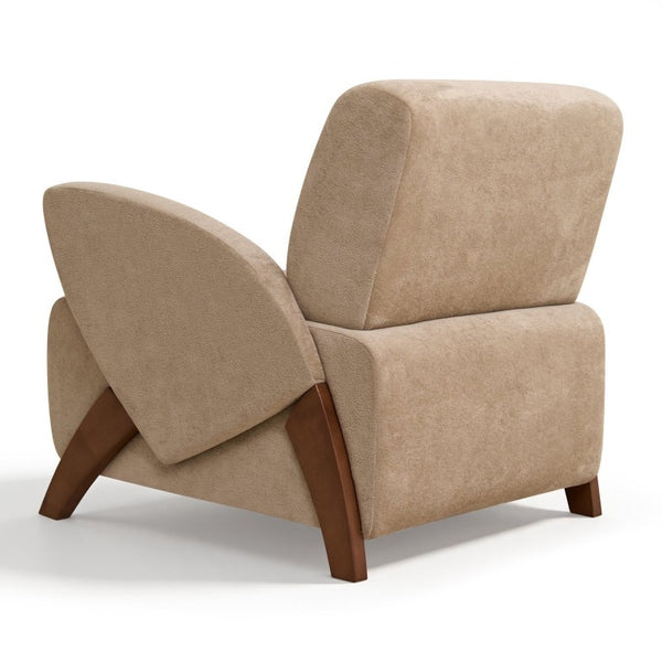 English Elm Lounge Chair Velvet Accent Seat with Birch Legs for Modern Living and Reading Spaces W2901P557567