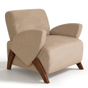 English Elm Lounge Chair Velvet Accent Seat with Birch Legs for Modern Living and Reading Spaces W2901P557567