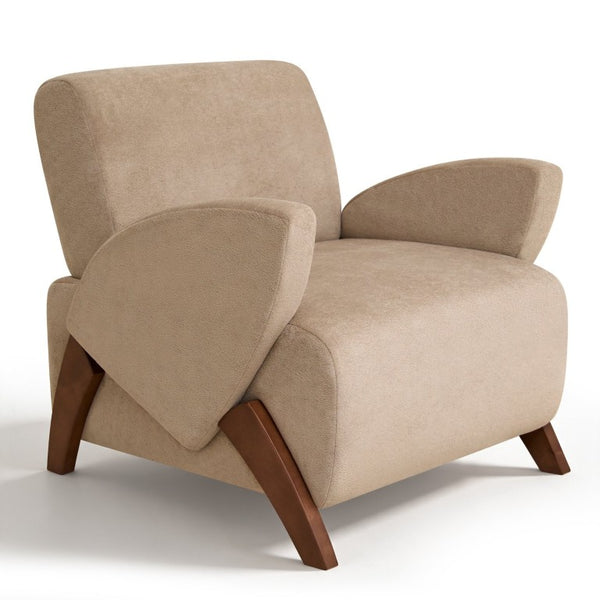 English Elm Lounge Chair Velvet Accent Seat with Birch Legs for Modern Living and Reading Spaces W2901P557567