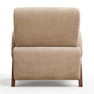 English Elm Lounge Chair Velvet Accent Seat with Birch Legs for Modern Living and Reading Spaces W2901P557567