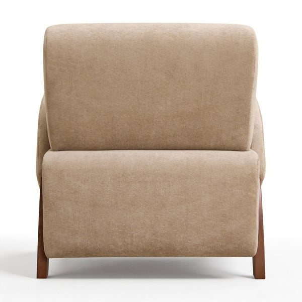 English Elm Lounge Chair Velvet Accent Seat with Birch Legs for Modern Living and Reading Spaces W2901P557567