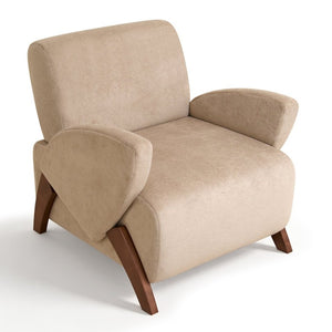 English Elm Lounge Chair Velvet Accent Seat with Birch Legs for Modern Living and Reading Spaces W2901P557567