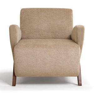 English Elm Lounge Chair Velvet Accent Seat with Birch Legs for Modern Living and Reading Spaces W2901P557567