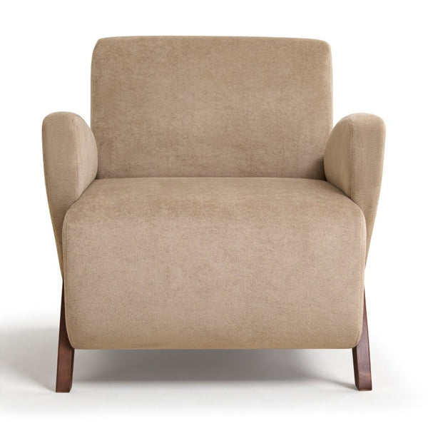English Elm Lounge Chair Velvet Accent Seat with Birch Legs for Modern Living and Reading Spaces W2901P557567