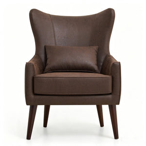 English Elm Suede Leisure Chair with Gold Foil Embossed Relief Pattern for Office or Study Room W2901P557757