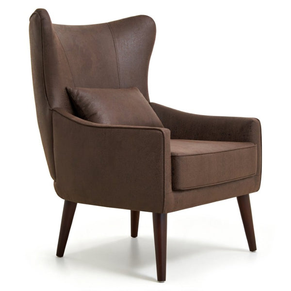 English Elm Suede Leisure Chair with Gold Foil Embossed Relief Pattern for Office or Study Room W2901P557757