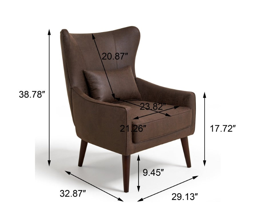 English Elm Suede Leisure Chair with Gold Foil Embossed Relief Pattern for Office or Study Room W2901P557757