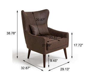 English Elm Suede Leisure Chair with Gold Foil Embossed Relief Pattern for Office or Study Room W2901P557757