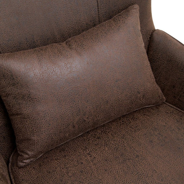 English Elm Suede Leisure Chair with Gold Foil Embossed Relief Pattern for Office or Study Room W2901P557757