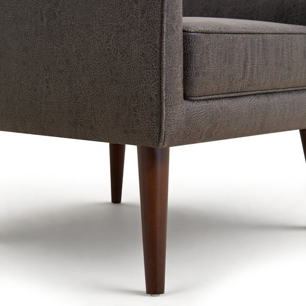 English Elm Suede Leisure Chair with Gold Foil Embossed Relief and Ergonomic Curved Back for Study W2901P557758
