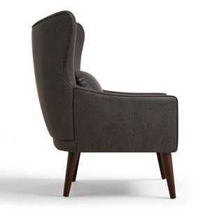 English Elm Suede Leisure Chair with Gold Foil Embossed Relief and Ergonomic Curved Back for Study W2901P557758