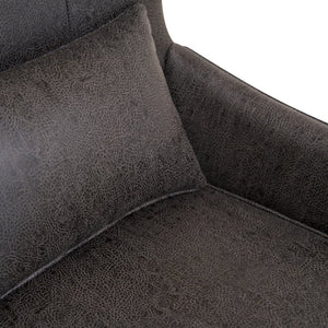 English Elm Suede Leisure Chair with Gold Foil Embossed Relief and Ergonomic Curved Back for Study W2901P557758