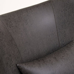 English Elm Suede Leisure Chair with Gold Foil Embossed Relief and Ergonomic Curved Back for Study W2901P557758