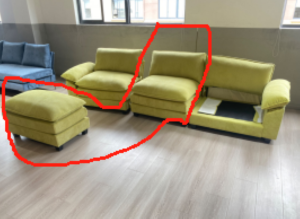 English Elm L Shaped Corduroy Sectional Sofa with Ottoman for Apartment Living Rooms W2911P222841