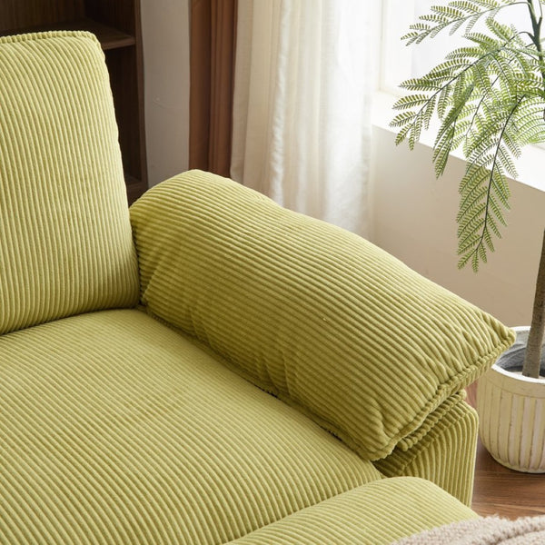 English Elm L Shaped Modular Sectional Sofa Corduroy Upholstered with Sturdy Wood Metal Frame W2911P222842