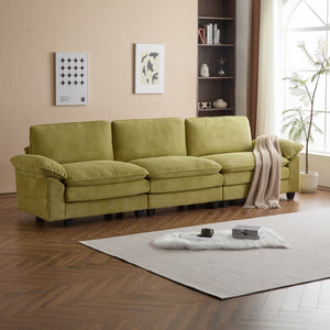 English Elm L Shaped Modular Sectional Sofa Corduroy Upholstered with Sturdy Wood Metal Frame W2911P222842