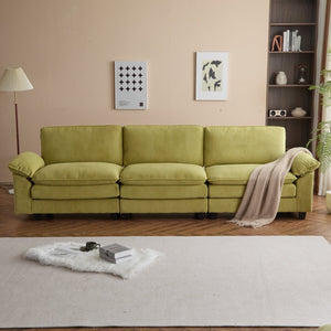 English Elm L Shaped Modular Sectional Sofa Corduroy Upholstered with Sturdy Wood Metal Frame W2911P222842