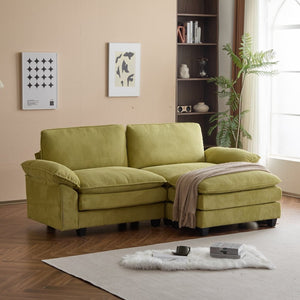 English Elm L Shaped Modular Sectional Sofa Corduroy Upholstered with Sturdy Wood Metal Frame W2911P222842