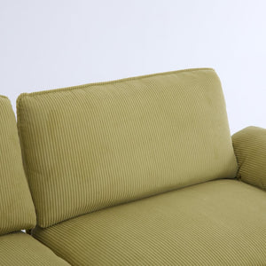 English Elm L Shaped Modular Sectional Sofa Corduroy Upholstered with Sturdy Wood Metal Frame W2911P222842