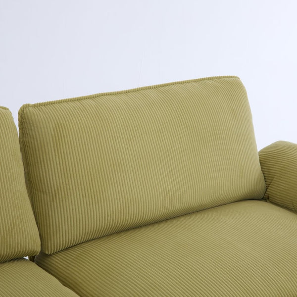 English Elm L Shaped Modular Sectional Sofa Corduroy Upholstered with Sturdy Wood Metal Frame W2911P222842