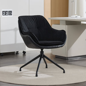 English Elm Modern Faux Leather Executive Chair Ergonomic High Back with Lumbar Support Black W2915P461218