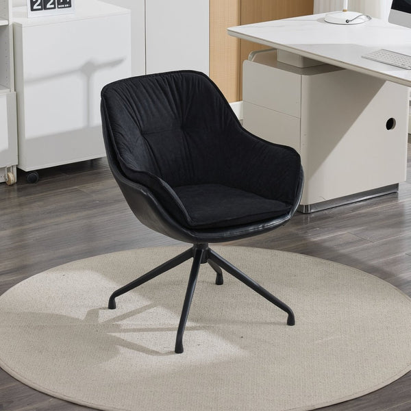 English Elm Modern Faux Leather Executive Chair Ergonomic High Back with Lumbar Support Black W2915P461218