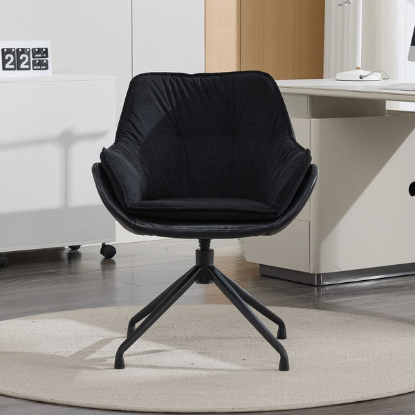 English Elm Modern Faux Leather Executive Chair Ergonomic High Back with Lumbar Support Black W2915P461218