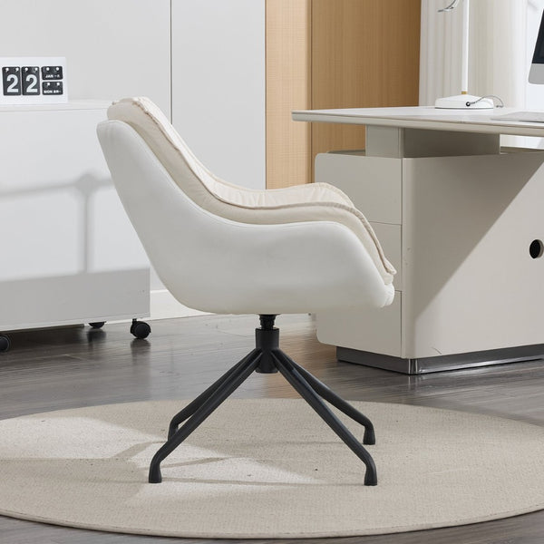 English Elm Modern Faux Leather Executive Chair Ergonomic High Back with Lumbar Support Beige W2915P461220