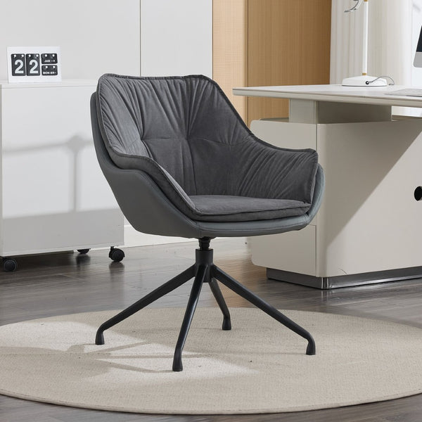 English Elm Modern Faux Leather Executive Chair Ergonomic High Back with Lumbar Support Grey W2915P461221