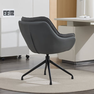 English Elm Modern Faux Leather Executive Chair Ergonomic High Back with Lumbar Support Grey W2915P461221