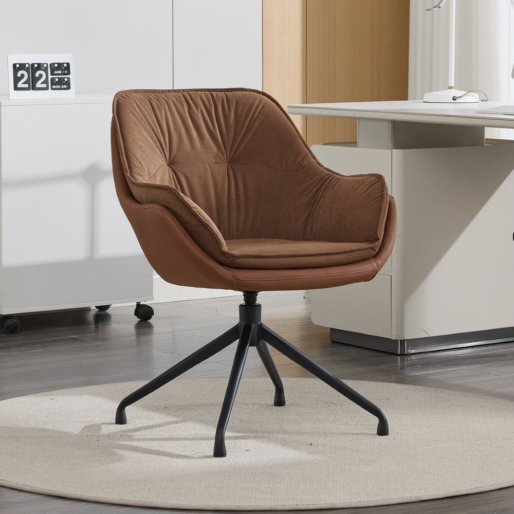 English Elm Modern Faux Leather Executive Chair Ergonomic High Back with Lumbar Support Brown W2915P461222