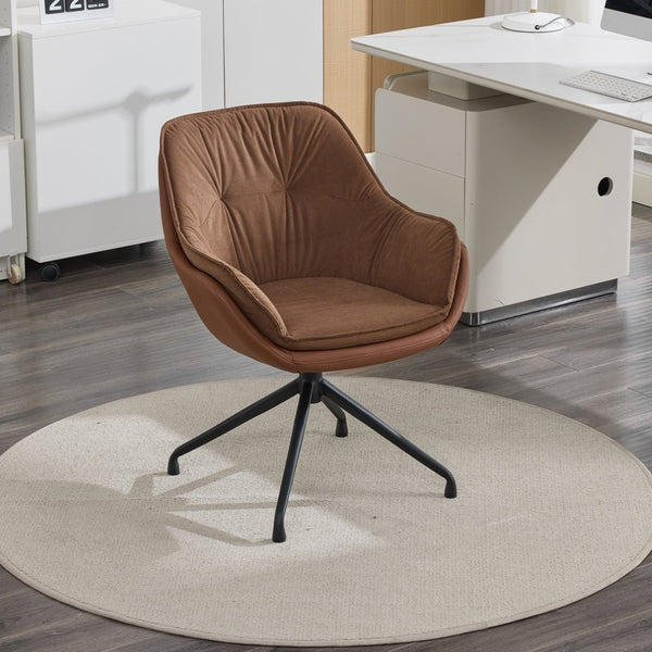 English Elm Modern Faux Leather Executive Chair Ergonomic High Back with Lumbar Support Brown W2915P461222