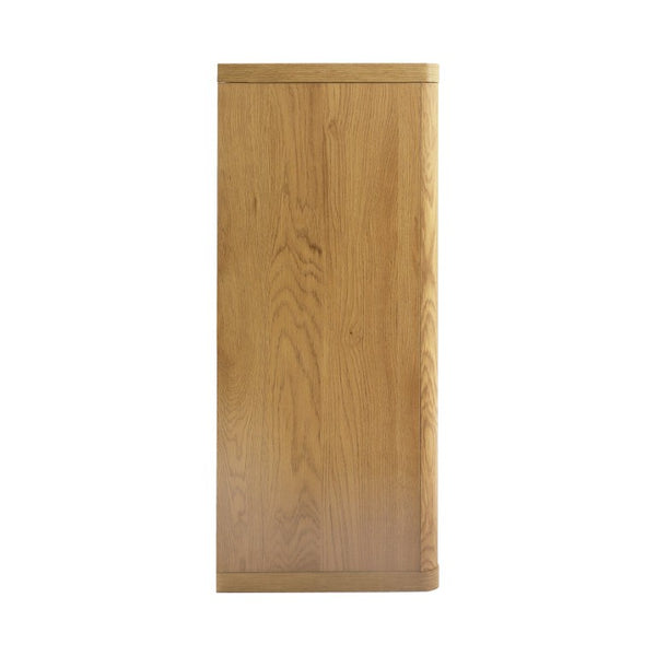 English Elm 63 Inch Fluted Console Table with 3 Drawers Open Shelf for Entryway or Living Room Natural W2917P542470