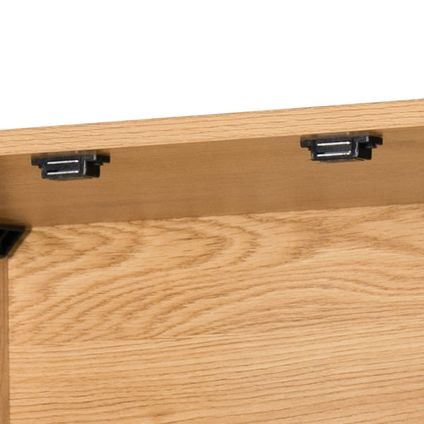 English Elm 72 Inch Fluted Pantry Cabinet Oak Finish with Drawers and Door Shelves Freestanding W2917S00019