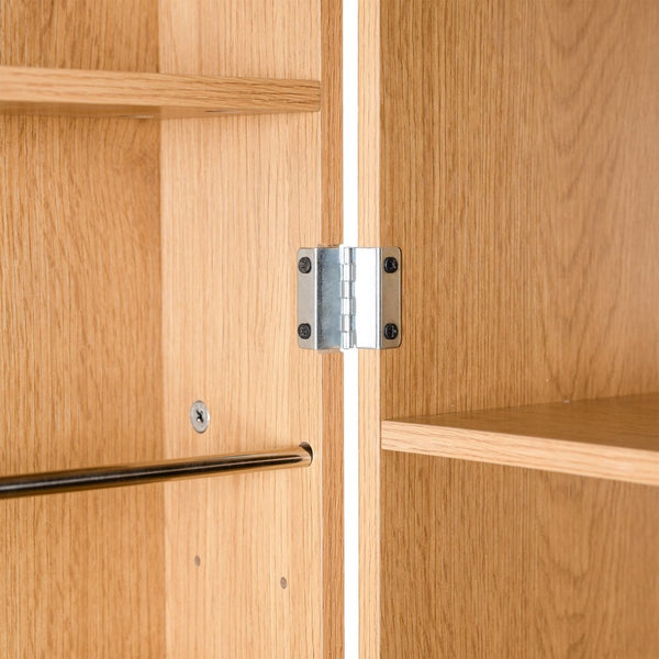 English Elm 72 Inch Fluted Pantry Cabinet Oak Finish with Drawers and Door Shelves Freestanding W2917S00019