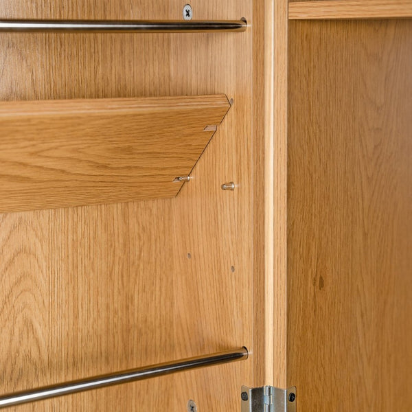English Elm 72 Inch Fluted Pantry Cabinet Oak Finish with Drawers and Door Shelves Freestanding W2917S00019