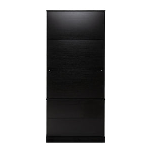 English Elm 72 Inch Fluted Tall Pantry Cabinet with Deep Drawers and Door Spice Rack Shelving Black W2917S00020