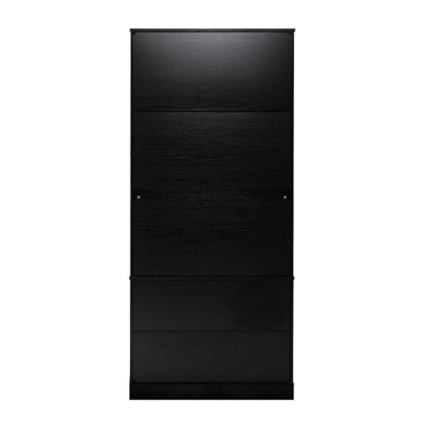 English Elm 72 Inch Fluted Tall Pantry Cabinet with Deep Drawers and Door Spice Rack Shelving Black W2917S00020