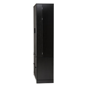 English Elm 72 Inch Fluted Tall Pantry Cabinet with Deep Drawers and Door Spice Rack Shelving Black W2917S00020
